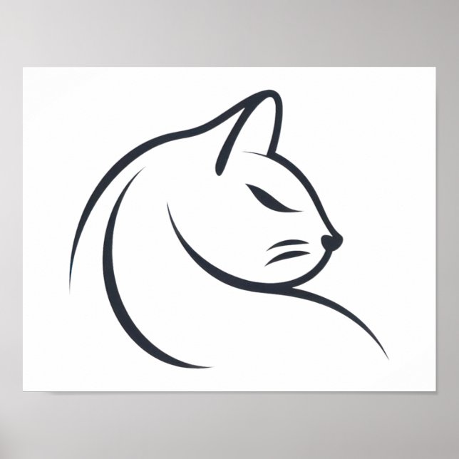 Poster Desenho de gato pequeno (Frente)