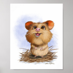 Poster  Desenho de hamster fofo e fofinho