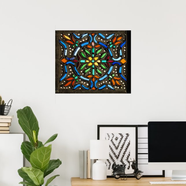 Poster Desenho de Janela Colorido (Escritório em casa)