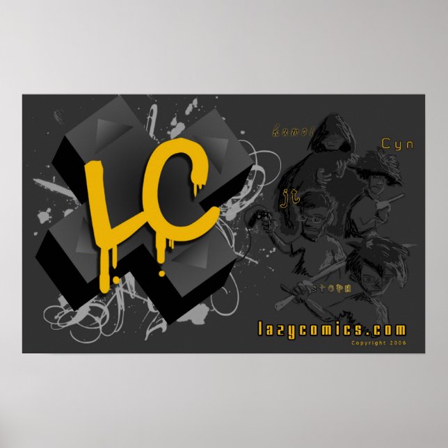 Póster Desenho de LC LazyComics Grande (Frente)
