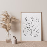 Poster Desenho de linha de Abstrato contemporâneo preto e<br><div class="desc">Este desenho elegante legal apresenta uma arte contínua minimalista em preto e branco.</div>