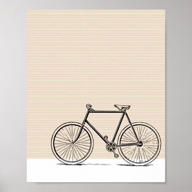 Poster Desenho de Linha de Bicicleta na moda Moderna (Frente)