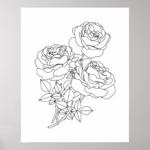 Desenho de Linha Floral Minimalista