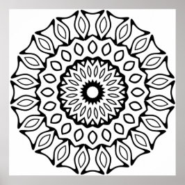Poster Desenho de Mandala com Arco Ornamentado e Padrão d