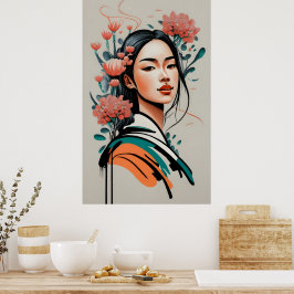 Poster desenho de menina