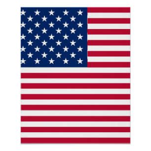 Póster Desenho de Orgulho da Bandeira Americana dos EUA