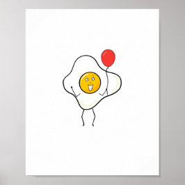 Poster Desenho de ovo com balão, personalize, personalize