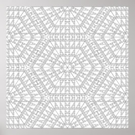 Poster Desenho de Padrão de Mandala em Mosaico de Triângu