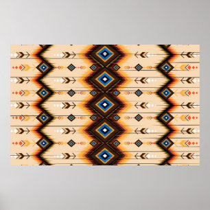 Poster desenho de padrão geométrico étnico abstrato, vint