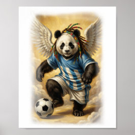 Poster Desenho de Panda no estilo Michelangelo em um