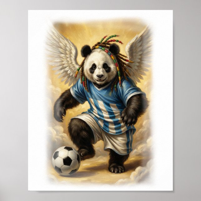 Poster Desenho de Panda no estilo Michelangelo em um (Frente)
