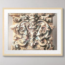 Poster Desenho de Pastel da Pedra do Ornamentado de Arqui