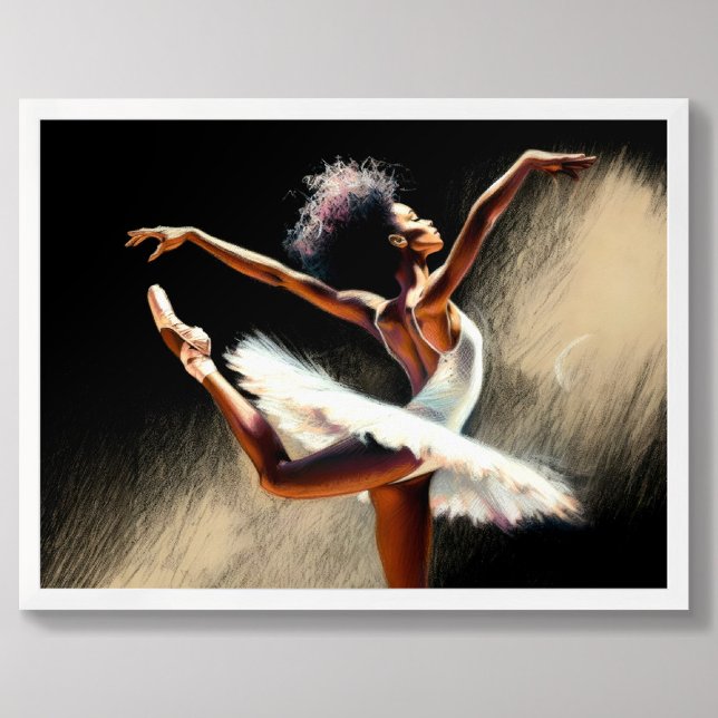 Poster Desenho de Pastel Dançarino Negro Ballerina (Criador carregado)