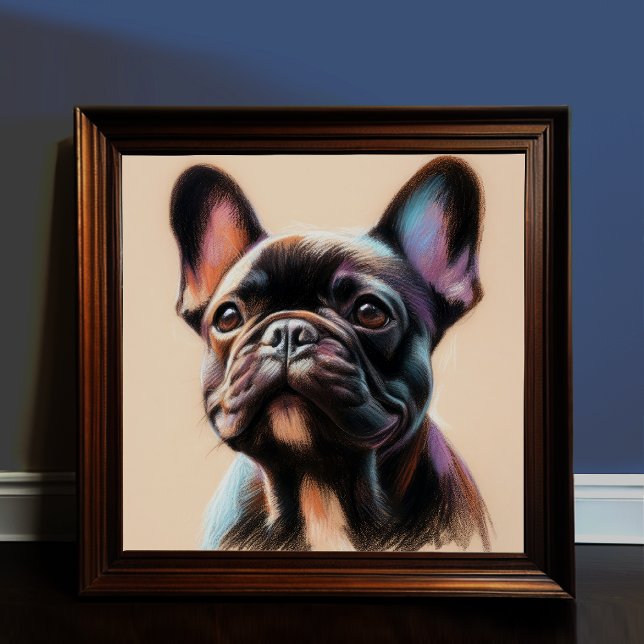 Poster Desenho de Pastel de um Bulldog Francês (Criador carregado)