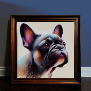 Poster Desenho de Pastel de um Bulldog Francês II