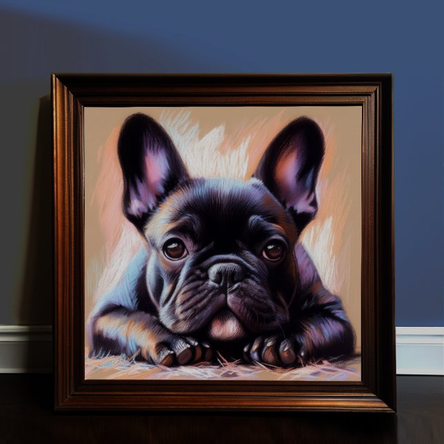 Poster Desenho de Pastel de um Bulldog Francês III (Criador carregado)