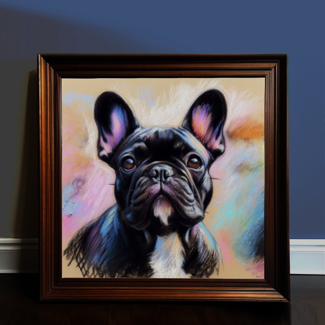 Poster Desenho de Pastel de um Bulldog Francês IV (Criador carregado)