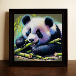 Poster Desenho de Pastel do Urso de Panda Bamboo IV