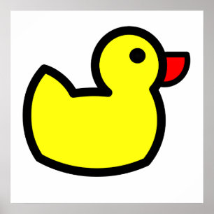 Póster Desenho de Pato Amarelo