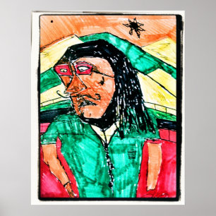 Póster Desenho de Perfil Assustador