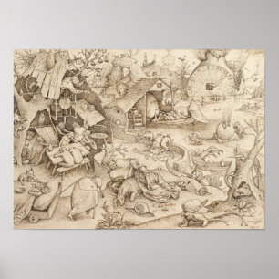 Póster Desenho de Pieter Bruegel da preguiça