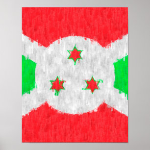 Poster Desenho de pintura a óleo do Burundi