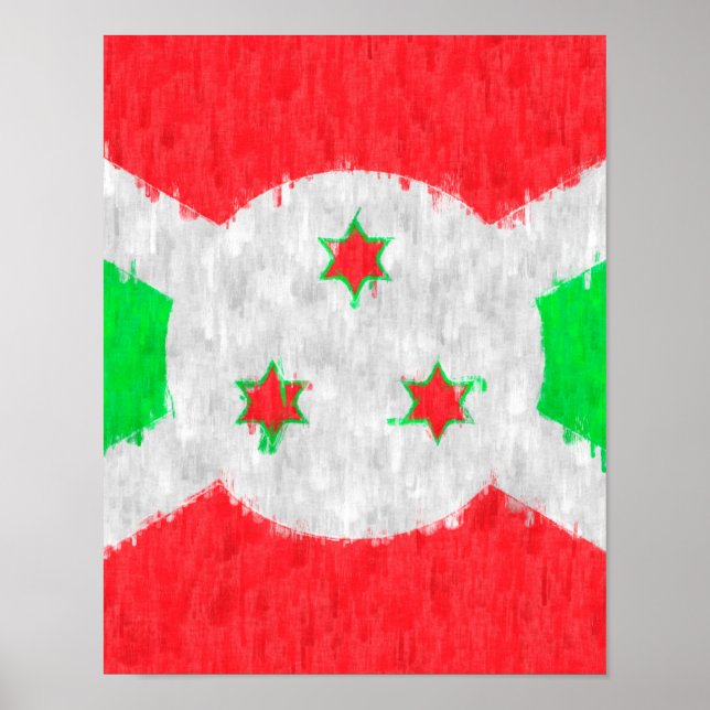 Poster Desenho de pintura a óleo do Burundi (Frente)