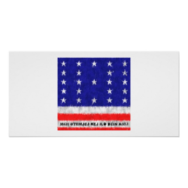 Póster Desenho De Pintura De Óleo De Atoll Bikini (Frente)