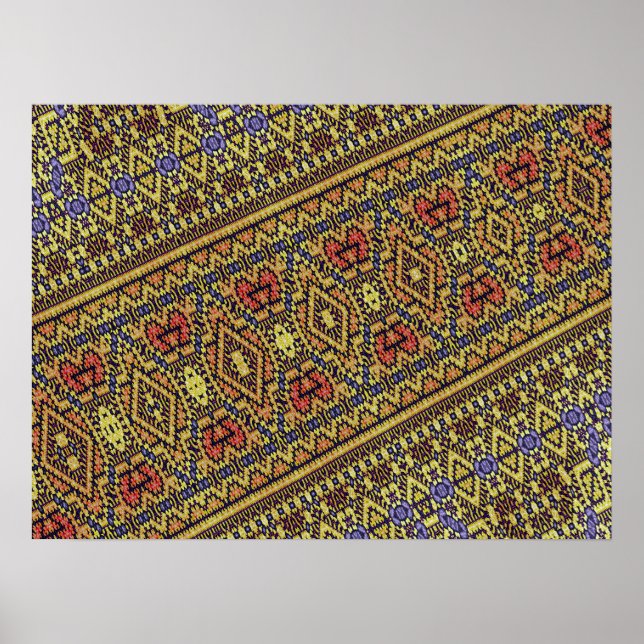 Poster Desenho de Tapete Fractal (Frente)