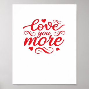 Poster Desenho de Tendência Moderna 'Eu Te Amo Mais'