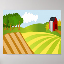 Poster desenho de terras agrícolas