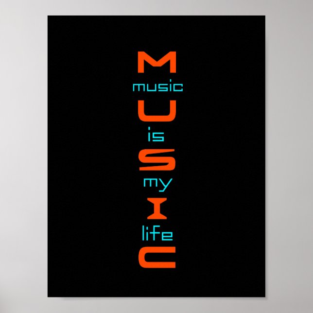 Poster Desenho de texto sobre música (Frente)