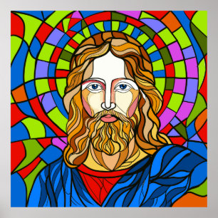 Poster desenho de vitral sagrado procreate desenho à mão