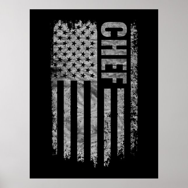 Poster Desenho desgastado da bandeira dos EUA para Chef (Frente)