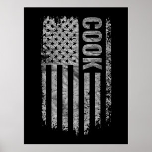 Poster Desenho desgastado da bandeira dos EUA para cozinh