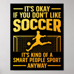 Poster Desenho Divertido de Futebol para Homens e Mulhere