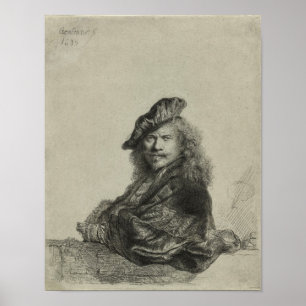 Poster Desenho do autorretrato do Rembrandt
