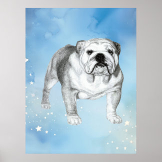 Poster Desenho do Buldogue Inglês