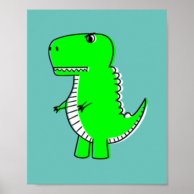 Poster Desenho do Dinossauro Verde (Frente)