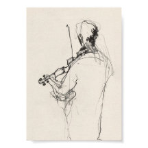 Desenho do Elegante Vintage Violin Player - Premiu