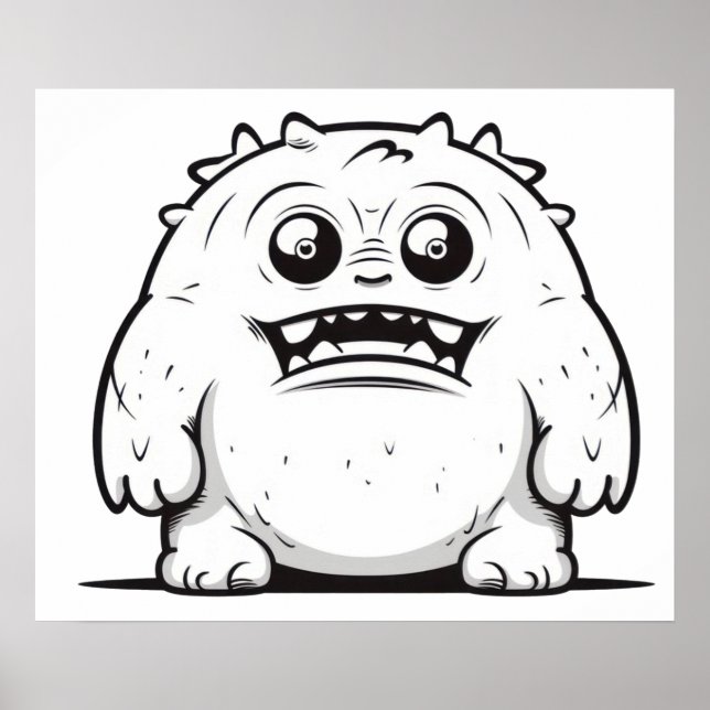 Poster Desenho do esboço do monstro (Frente)