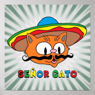 Poster Desenho do Gato Senhor Bigode
