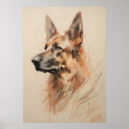 Poster Desenho do german shepherd