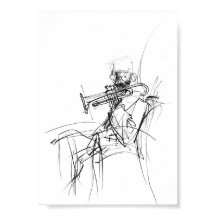 Desenho do Jogador de Trompete abstrato - Premium