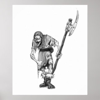 Poster Desenho do Monstro da Fantasia Morta Medieval