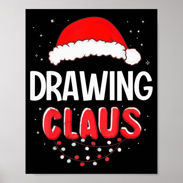 Poster Desenho do Papai Noel Fantasia de Natal Combinando (Frente)