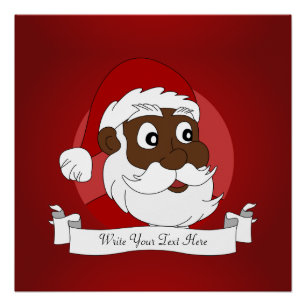 Póster Desenho do Papai Noel Negro