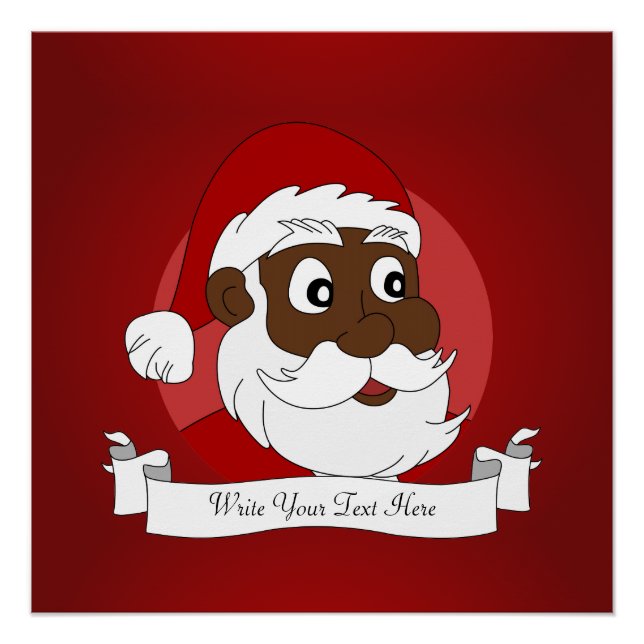 Póster Desenho do Papai Noel Negro (Frente)