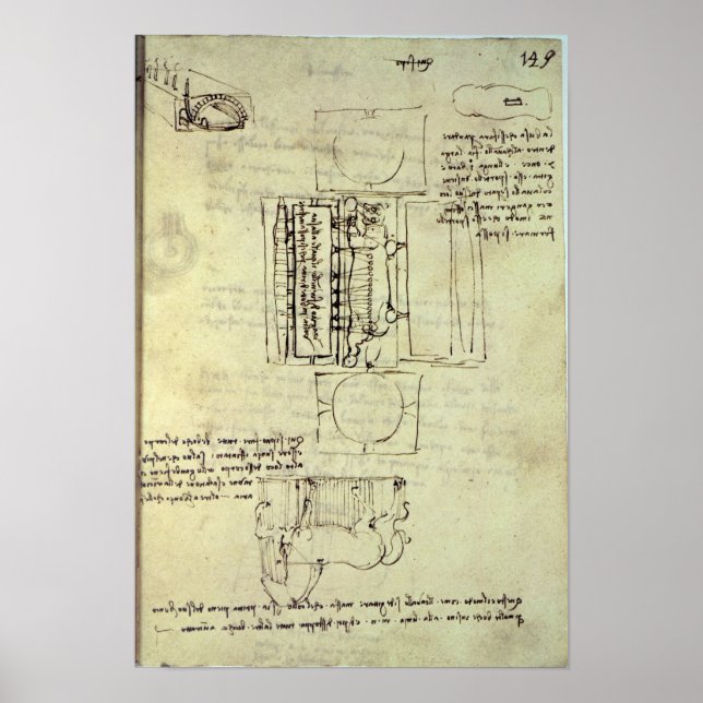 Póster Desenho do Poço de Casting para o Cavalo de Sforza (Frente)