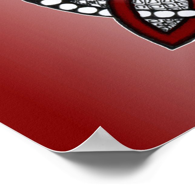 Poster Desenho do Pordão Vermelho Celta Knot (Borda)